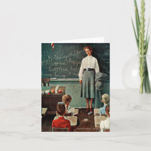 Happy Birthday, Miss Jones by Norman Rockwell Card