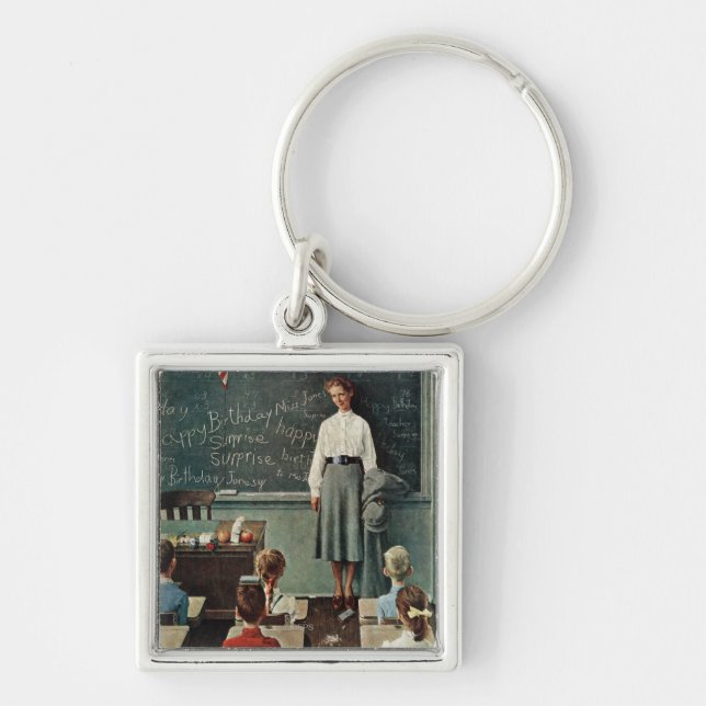 Happy Birthday, Miss Jones by Norman Rockwell Keychain (Front)