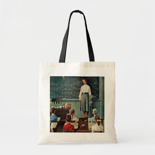Happy Birthday Miss Jones by Norman Rockwell Tote Bag