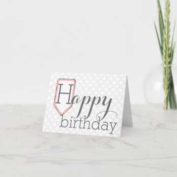 Happy Birthday | Mixed Font Grey Circle Stationary Card by clever_bits at Zazzle
