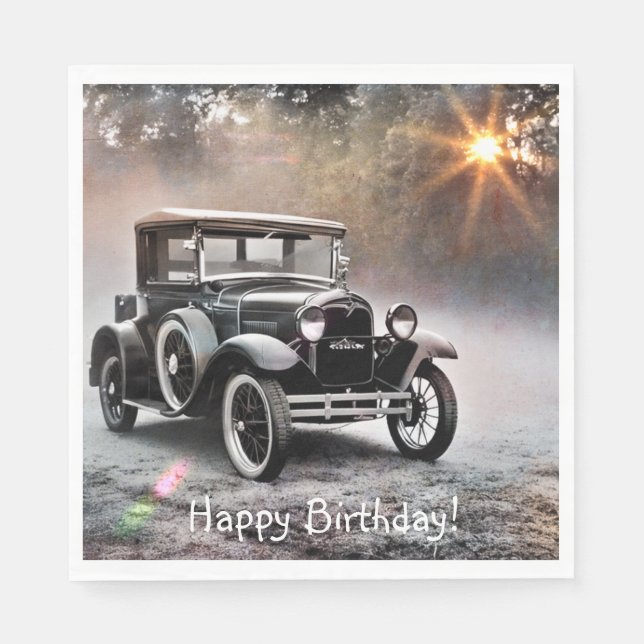 Happy Birthday Model A Car Napkins (Front)
