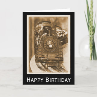Happy Birthday Model Train Card