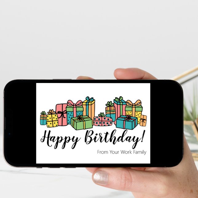 Happy Birthday Modern Colorful Fun Card (Front Digital)