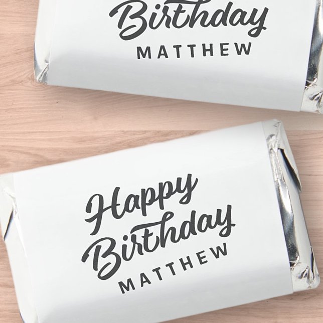 Happy Birthday Modern Cursive Typography Hershey's Miniatures (Creator Uploaded)