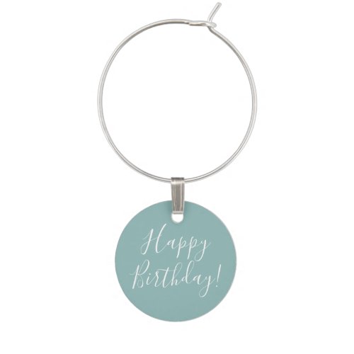 Happy Birthday Modern Customizable Wine Charm