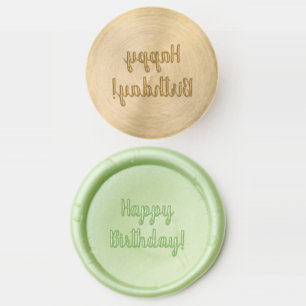 Happy Birthday Modern Green Wax Seal Stamp