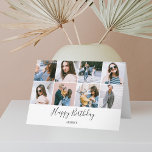 Happy Birthday Modern Photo Card<br><div class="desc">Modern Happy Birthday greeting card features 10 photos. 8 on the front,  1 inside and 1 on the back of the card.</div>