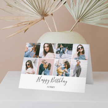 Happy Birthday Modern Photo Card by CrispinStore at Zazzle