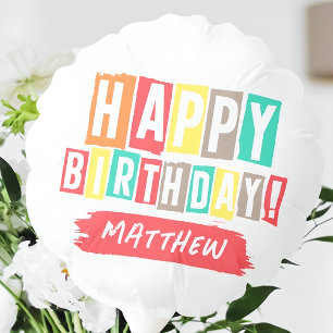 Happy Birthday Modern Playful Fun Simple Greeting Balloon