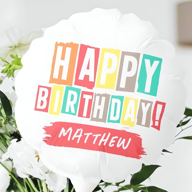 Happy Birthday Modern Playful Fun Simple Greeting Balloon (Creator Uploaded)