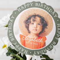 Happy Birthday Modern Preppy Custom Photo Balloon