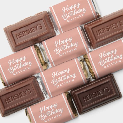 Happy Birthday Modern Simple Cursive Typography Hersheys Miniatures