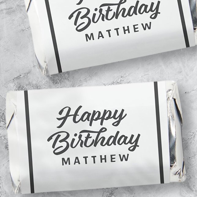 Happy Birthday Modern Simple Cursive Typography Hershey's Miniatures (Creator Uploaded)