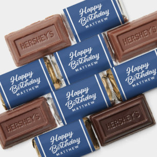 Happy Birthday Modern Simple Cursive Typography Hershey's Miniatures