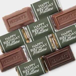 Happy Birthday Modern Simple Custom Name Hershey's Miniatures