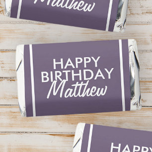Happy Birthday Modern Simple Custom Name Hershey's Miniatures