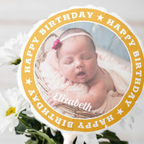 Happy Birthday Modern Simple Custom Photo Balloon