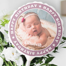 Happy Birthday Modern Simple Custom Photo Balloon