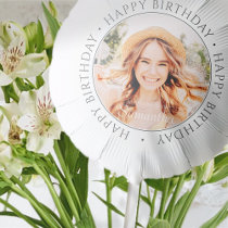 Happy Birthday Modern Simple Custom Photo Balloon