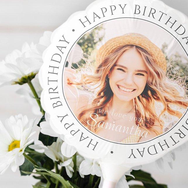 Happy Birthday Modern Simple Custom Photo Balloon (Creator Uploaded)