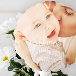 Happy Birthday Modern Simple Custom Photo Balloon