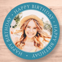 Happy Birthday Modern Simple Custom Photo