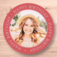 Happy Birthday Modern Simple Custom Photo