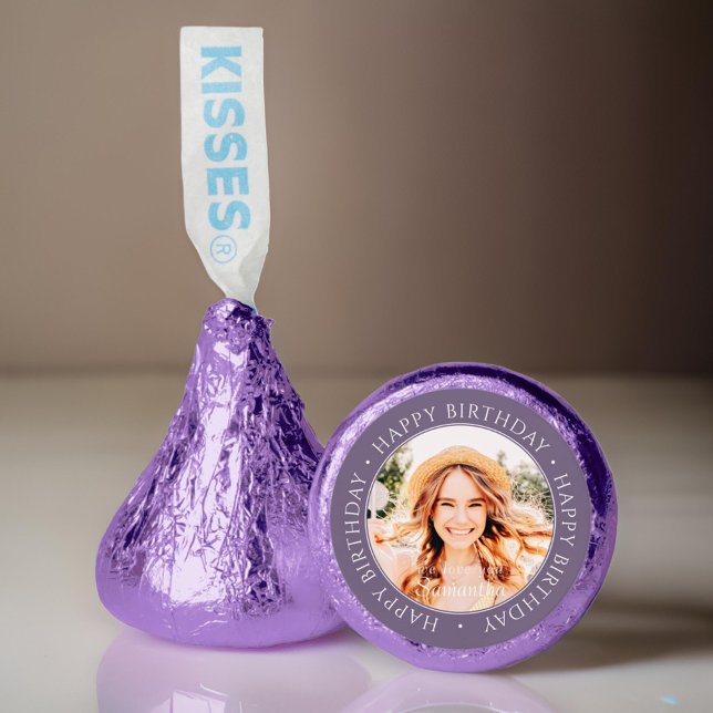 Happy Birthday Modern Simple Custom Photo Hershey®'s Kisses® (Creator Uploaded)