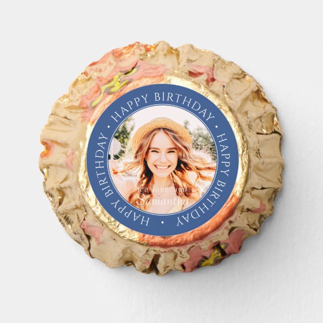 Happy Birthday Modern Simple Custom Photo Reese's Peanut Butter Cups (Front)