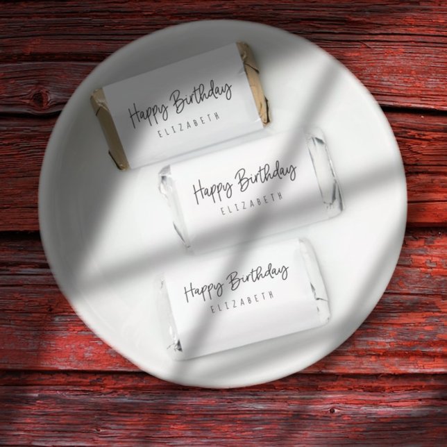 Happy Birthday Modern Simple Minimalist Chic Hershey's Miniatures (Creator Uploaded)