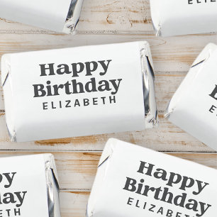 Happy Birthday Modern Simple Minimalist Chic Hershey's Miniatures