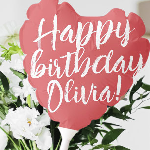 Happy Birthday Modern Simple Typography Custom Balloon