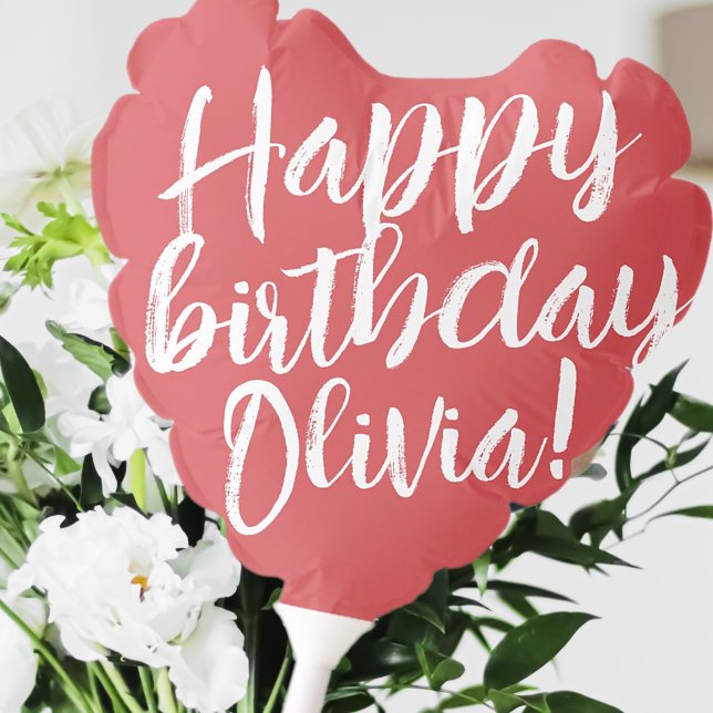 Happy Birthday Modern Simple Typography Custom Balloon (Creator Uploaded)