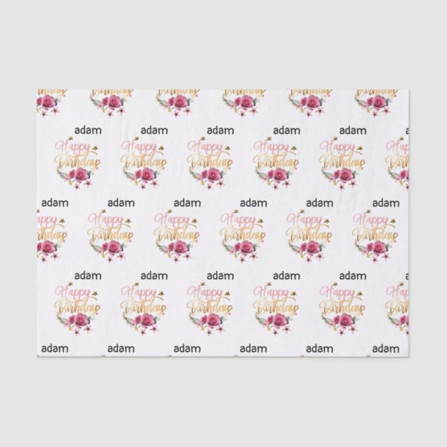 happy birthday modern  tissue paper (Front)