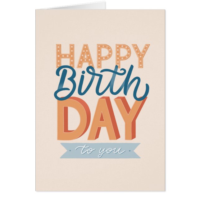 Happy birthday. Modern typography lettering friend Cards (Front)
