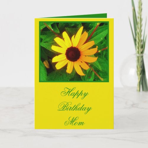 Happy Birthday Mom Black Eyed Susan Wildflower Card