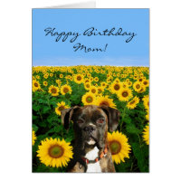 Happy Birthday Mom Boxer greeting card