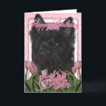 Happy Birthday Mom - Cairn - Black - Rosco Card<br><div class="desc">Perfect Birthday Present for the Cairn Terrier dog lover! How would you enjoy a day with your friends and their fur-babies? Have a fun day and earn a FREE Gift! Pick a date and an area at your home where I can set up a photo area. I'll spend the day...</div>