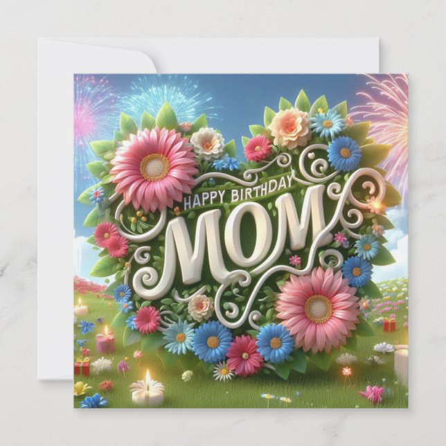Happy Birthday Mom Card (Front)
