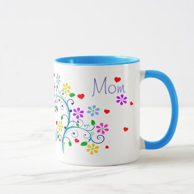 Happy Birthday Mom Flower Cup With We *Heart* You (Right)