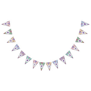 Happy Birthday Mom Flowers Floral Party Bunting Flags