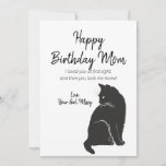 Happy Birthday Mom From Cat Greeting Holiday Card<br><div class="desc">This cute happy birthday mom greeting card from your cat, Includes the lines: "I loved you at first sight and then you took me home". This quote is from a rescue cat, but you may use your own quote of any kind. You may also replace the image of the cat...</div>