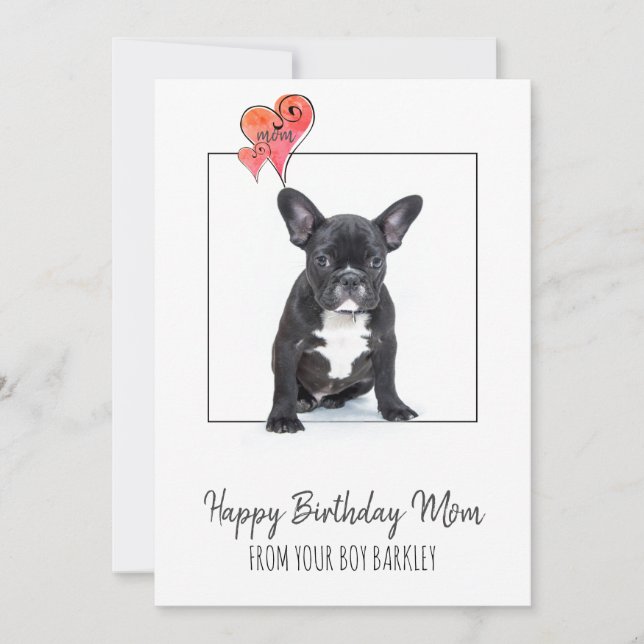 Happy Birthday Mom From Dog Holiday Card (Front)