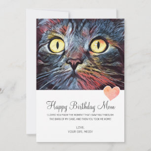 Happy Birthday Mom From Rescue Cat Card
