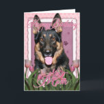 Happy Birthday Mom - German Shepherd - Kuno Card<br><div class="desc">Perfect Birthday Present for the German Shepherd dog lover! How would you enjoy a day with your friends and their fur-babies? Have a fun day and earn a FREE Gift! Pick a date and an area at your home where I can set up a photo area. I'll spend the day...</div>