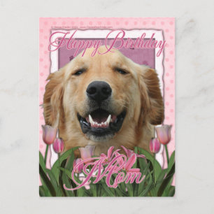 Happy Birthday Mom - Golden Retriever - Mickey Postcard