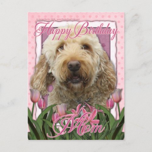 Happy Birthday Mom _ Goldendoodle Postcard
