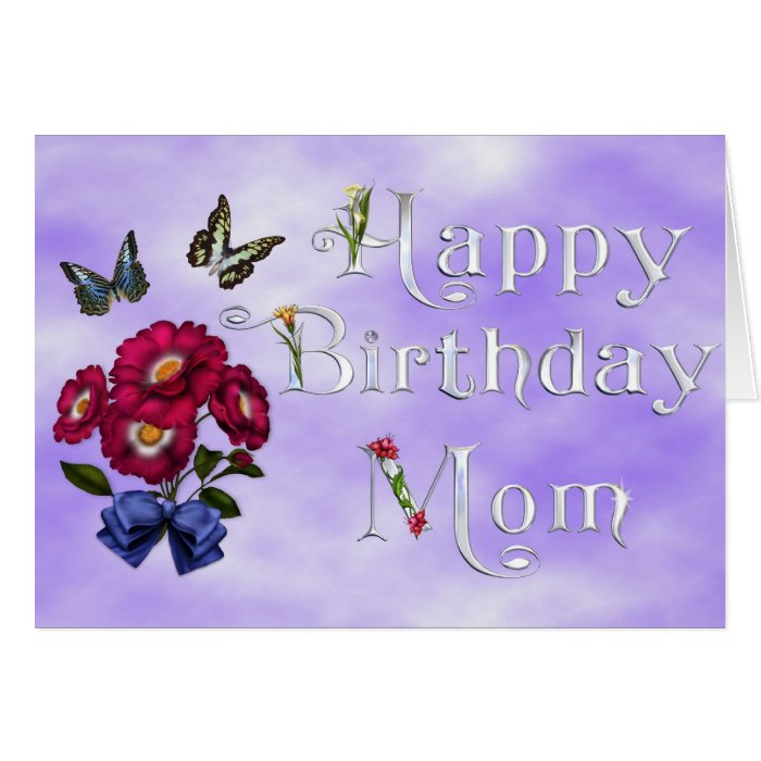 Happy birthday mom greeting card