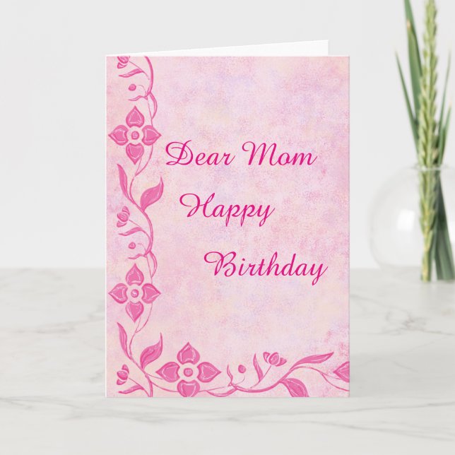 Happy Birthday Mom Greeting Cards (Front)