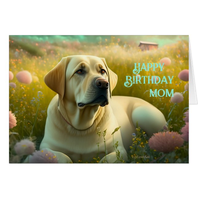 Happy Birthday Mom Labrador Animal Dog (Front Horizontal)